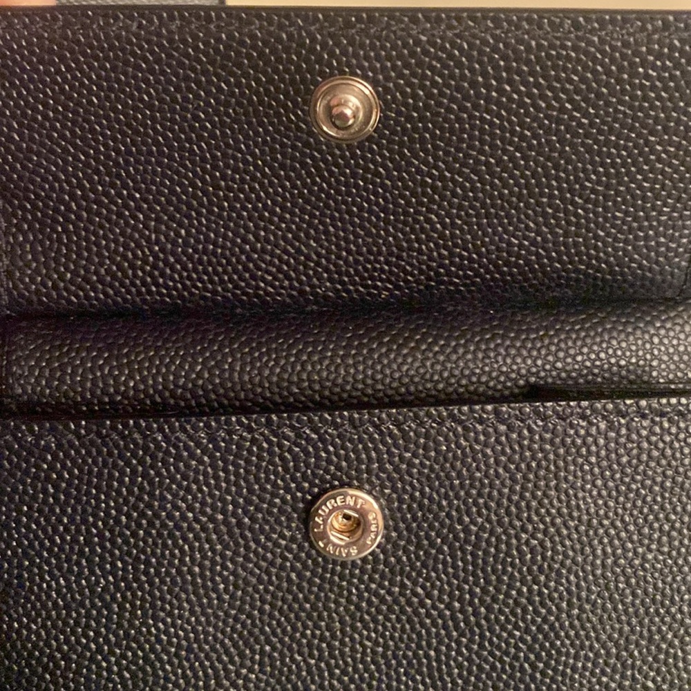 NIB Auth YVES SAINT LAURENT YSL leather WALLET w/ dust bag Made in ITALY - Picture 9 of 16